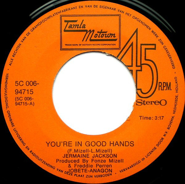 Jermaine Jackson : You're In Good Hands (7", Single)