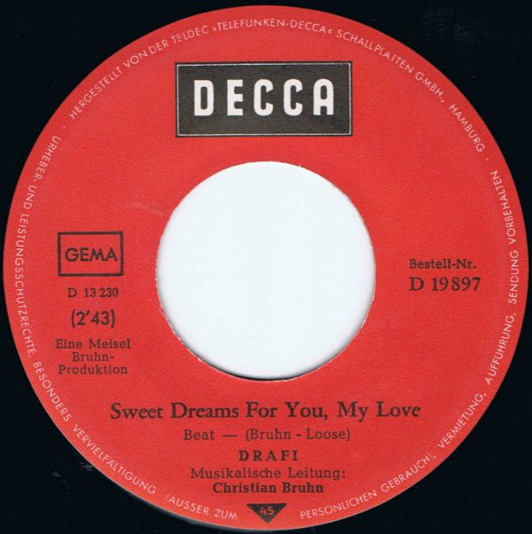 Drafi Deutscher : Sweet Dreams For You My Love / Darling (7", Single)