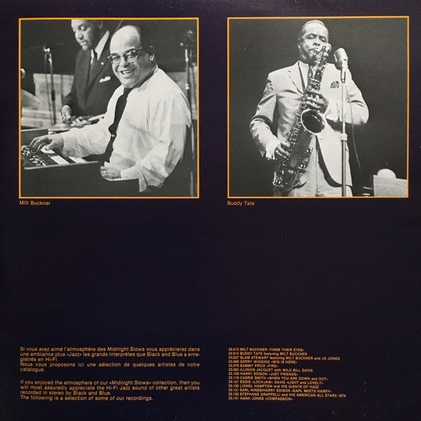 Milt Buckner, Buddy Tate, Arnett Cobb : Midnight Slows (Special) (2xLP, Comp, Gat)