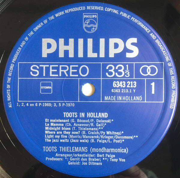 Toots Thielemans Met Orkest o.l.v. Bert Paige : Toots In Holland (LP, Album)