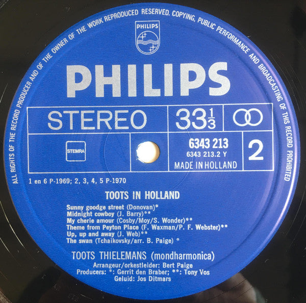 Toots Thielemans Met Orkest o.l.v. Bert Paige : Toots In Holland (LP, Album)