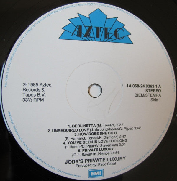 Jody's Private Luxury : Jody's Private Luxury (LP, Album)