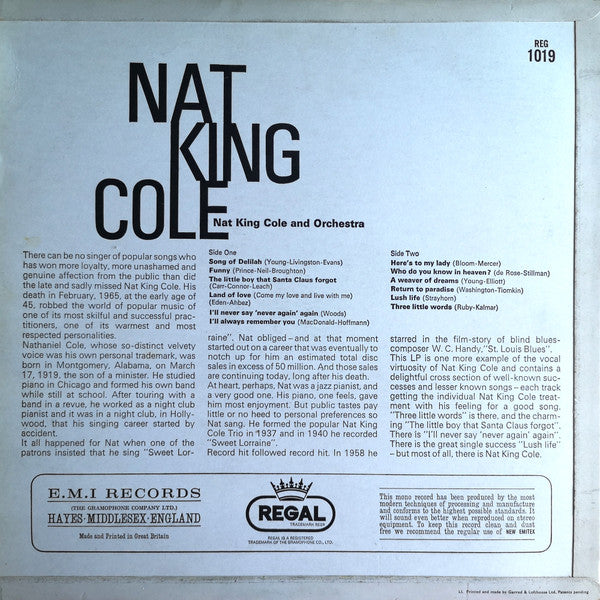 Nat King Cole : Nat King Cole (LP, Comp, Mono)