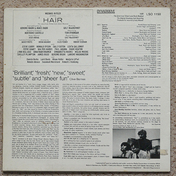 Various : Hair - The Original Broadway Cast Recording (LP, Album)