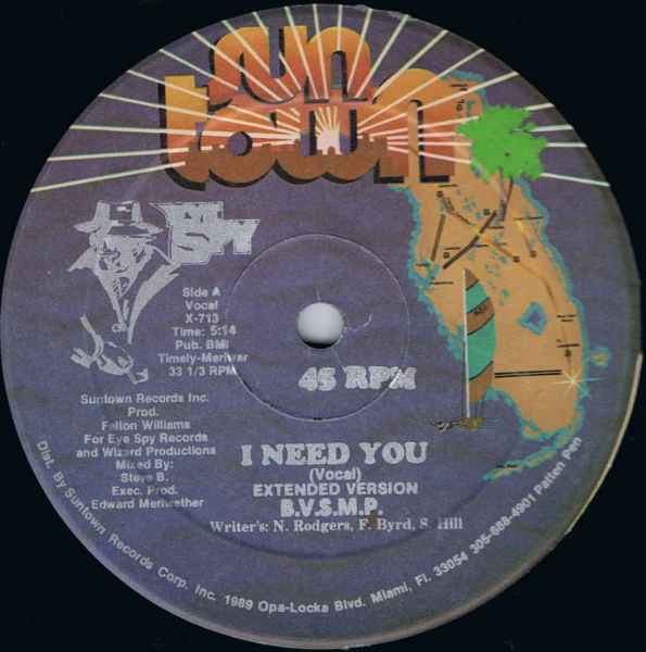 B.V.S.M.P. : I Need You (12")