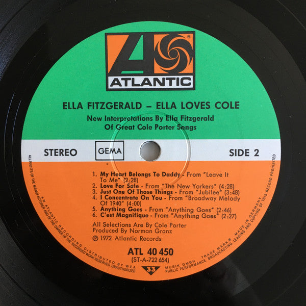 Ella Fitzgerald : Ella Loves Cole (LP, Album)