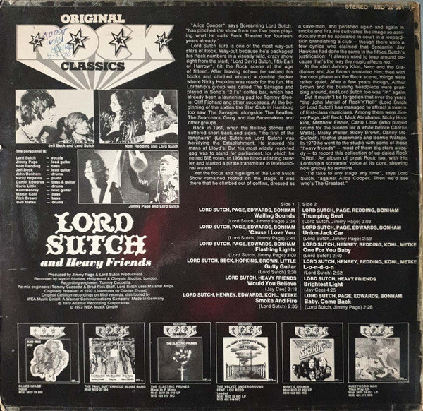 Lord Sutch And Heavy Friends : Lord Sutch And Heavy Friends (LP, Album, RE)
