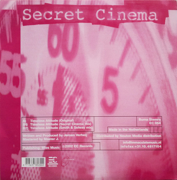 Secret Cinema - Timeless Altitude (Remixes) (12" Tweedehands) - Discords.nl