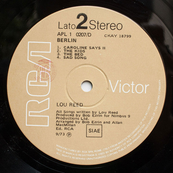 Lou Reed - Berlin (LP Tweedehands) - Discords.nl