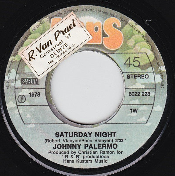 Johnny Palermo : Saturday Night (7")