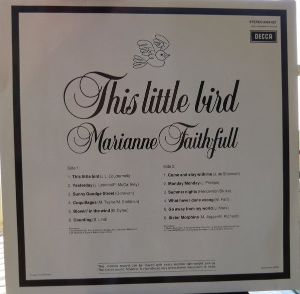 Marianne Faithfull : This Little Bird (LP, Comp, RE)