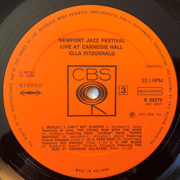 Ella Fitzgerald : Newport Jazz Festival Live At Carnegie Hall (July 5, 1973) (2xLP, Album)