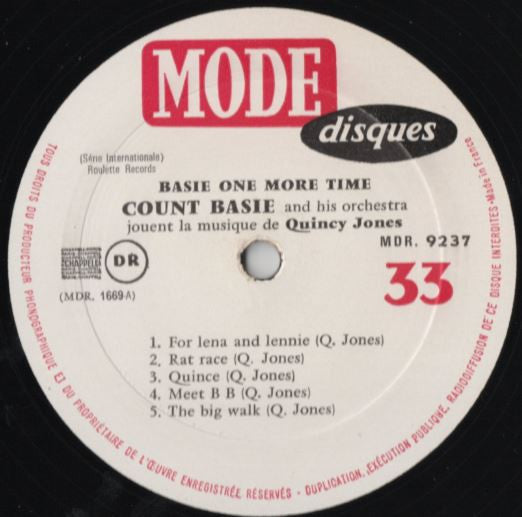 Count Basie Orchestra : Basie, One More Time (LP, Album, Mono, RE)