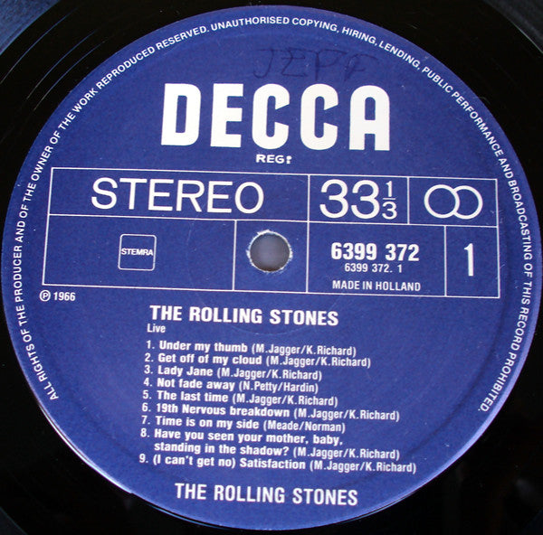 The Stones* : The Stones "Live" (LP, Comp)