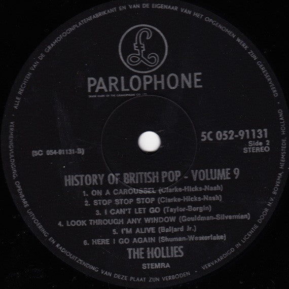The Hollies : History Of British Pop - Vol. 9 (LP, Comp)