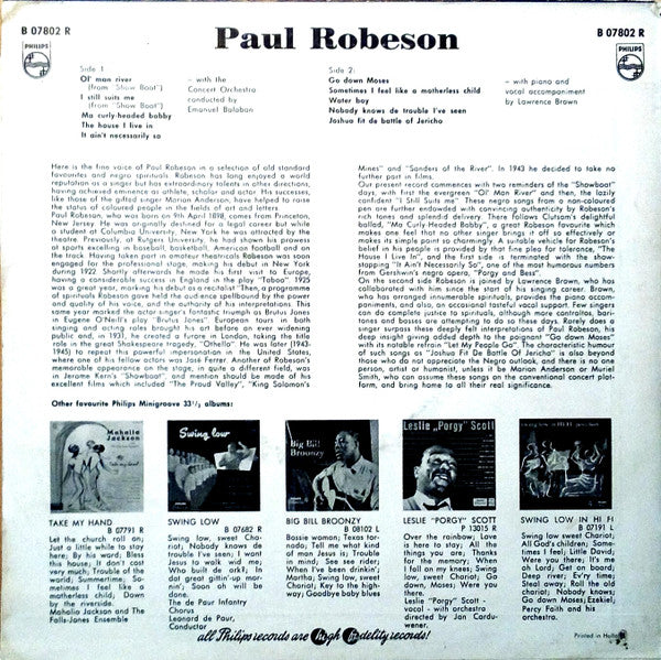Paul Robeson : Paul Robeson (10", Mono)