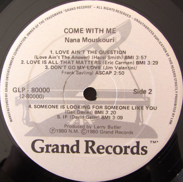 Nana Mouskouri : Come With Me (LP, Album)
