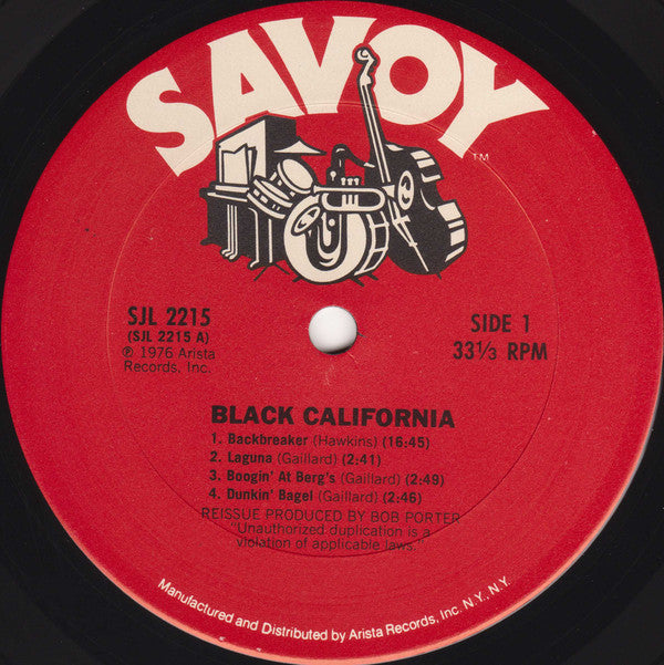 Sonny Criss, Slim Gaillard, Roy Porter Big Band With Eric Dolphy, Helen Humes, Harold Land, Hampton Hawes, Art Pepper : Black California (The Savoy Sessions) (2xLP, Comp)
