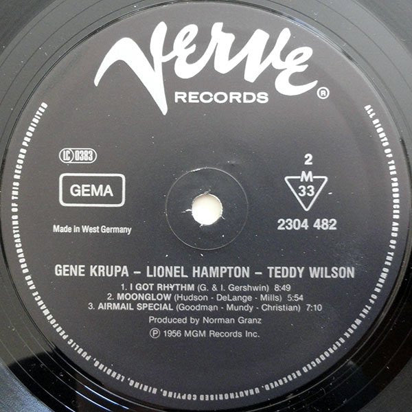 Gene Krupa, Lionel Hampton, Teddy Wilson : Gene Krupa - Lionel Hampton - Teddy Wilson (LP, Album, Mono, RE)