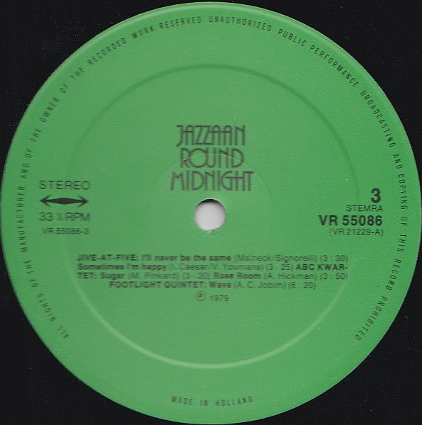 Various : Jazzaan Round Midnight (Dokument Van Het Zaanse Jazzleven Anno 1979) (2xLP, Comp)