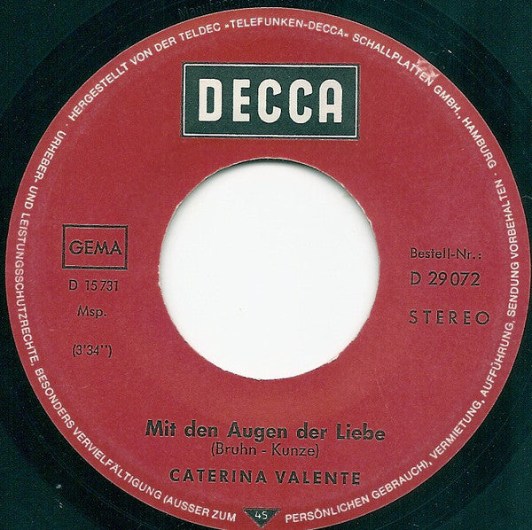 Caterina Valente : Manolo (7", Single)