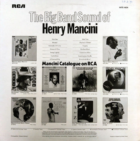 Henry Mancini : The Big Band Sound Of Henry Mancini (LP, Album, RE)