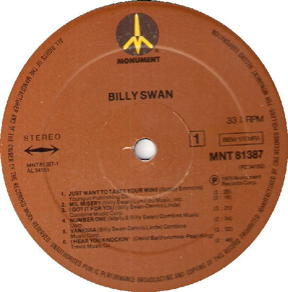 Billy Swan : Billy Swan (LP, Album)