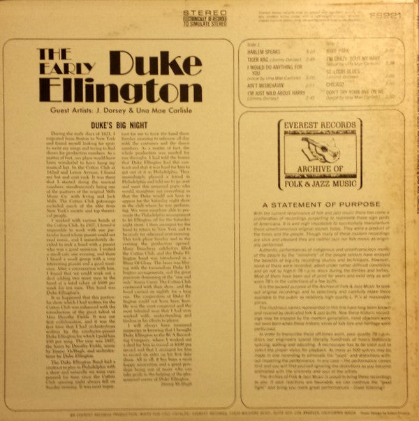 Duke Ellington : The Early Duke Ellington (LP, Comp)