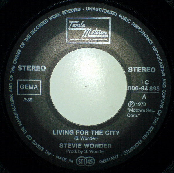 Stevie Wonder : Living For The City / Visions (7", Single)