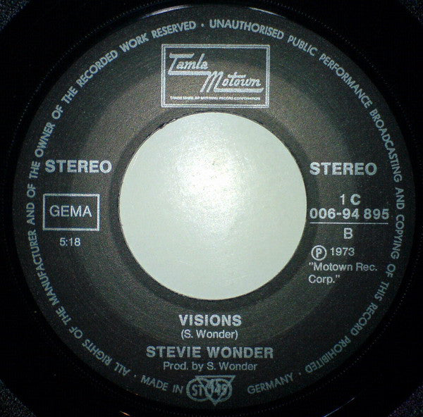 Stevie Wonder : Living For The City / Visions (7", Single)