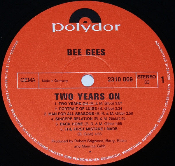 Bee Gees : 2 Years On (LP, Album)