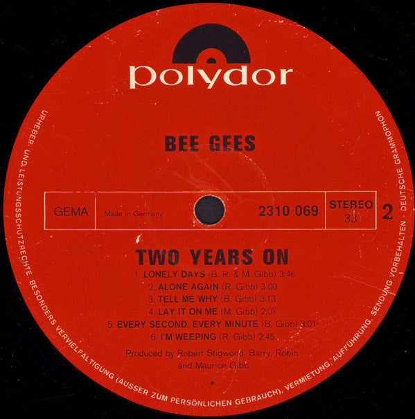 Bee Gees : 2 Years On (LP, Album)