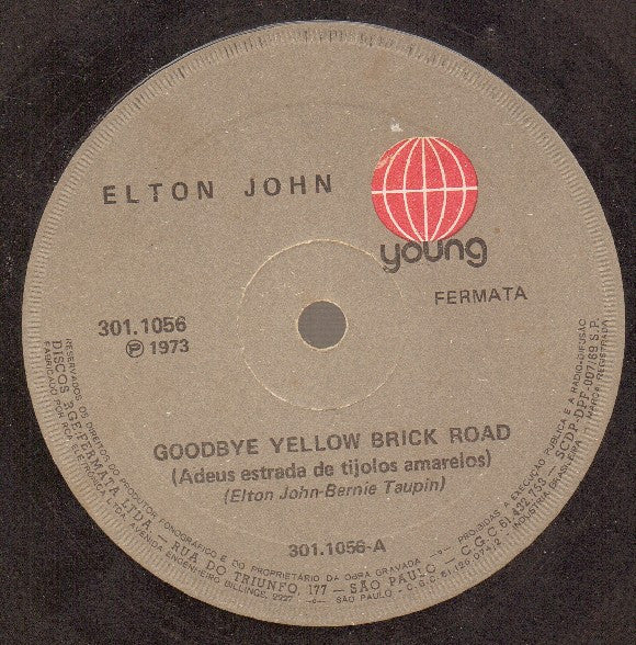Elton John : Goodbye Yellow Brick Road = Adeus Estrada De Tijolos Amarelos (7", Single)