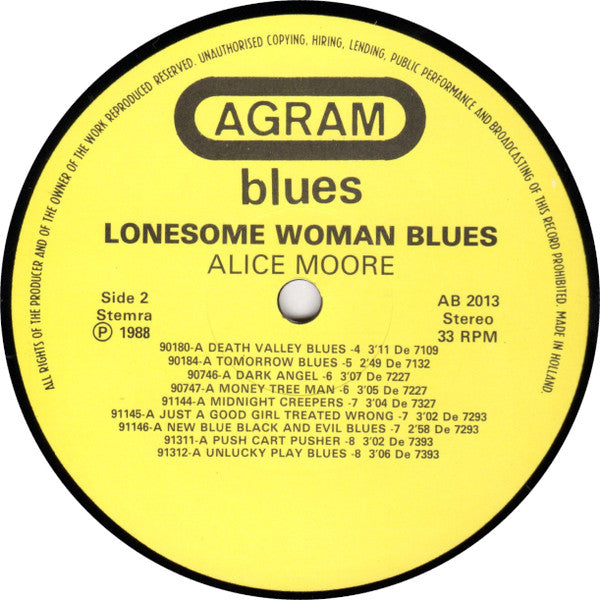 Alice Moore : Lonesome Woman Blues (LP, Comp)