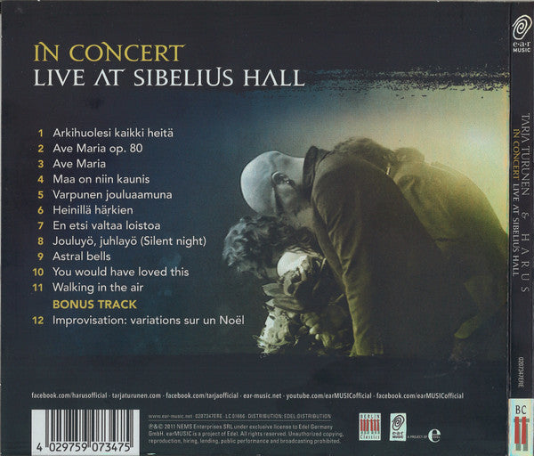 Tarja Turunen & Harus : In Concert Live At Sibelius Hall (CD, Album, Dig)