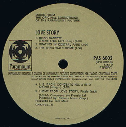 Francis Lai : Love Story - Music From The Original Soundtrack (LP, Album)