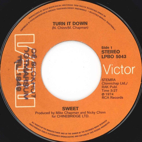The Sweet : Turn It Down (7", Single)
