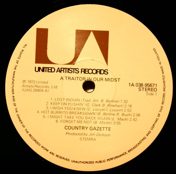 Country Gazette : A Traitor In Our Midst! (LP, Album, RE, Gat)