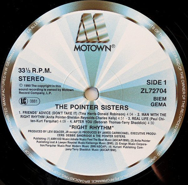 Pointer Sisters : Right Rhythm (LP, Album)