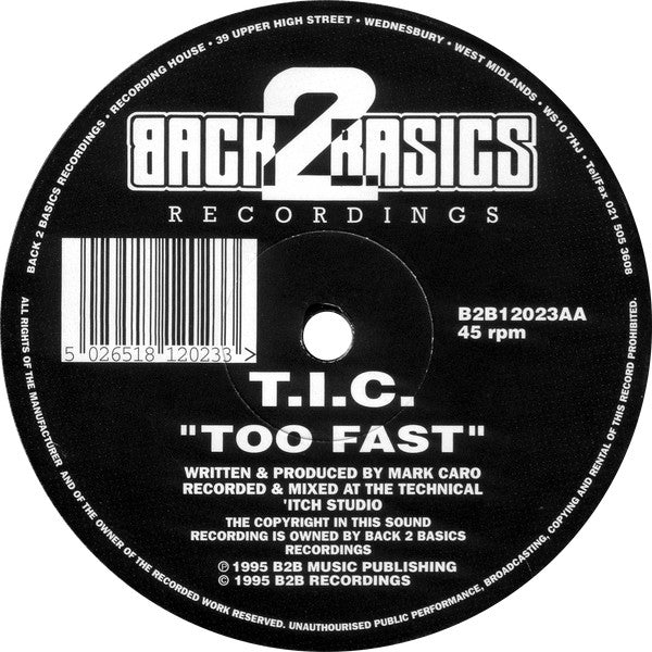 T.I.C. : Rockers / Too Fast (12")