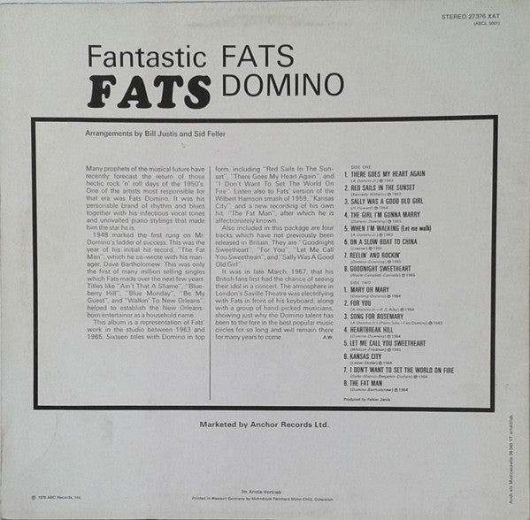 Fats Domino : Fantastic Fats (LP, Comp, RE)