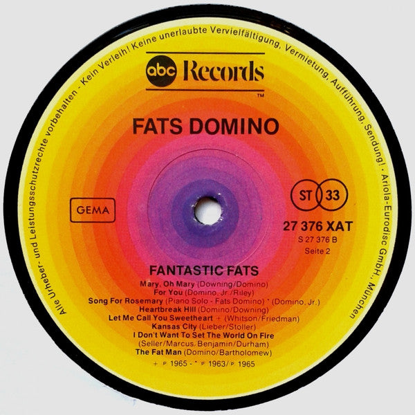 Fats Domino : Fantastic Fats (LP, Comp, RE)