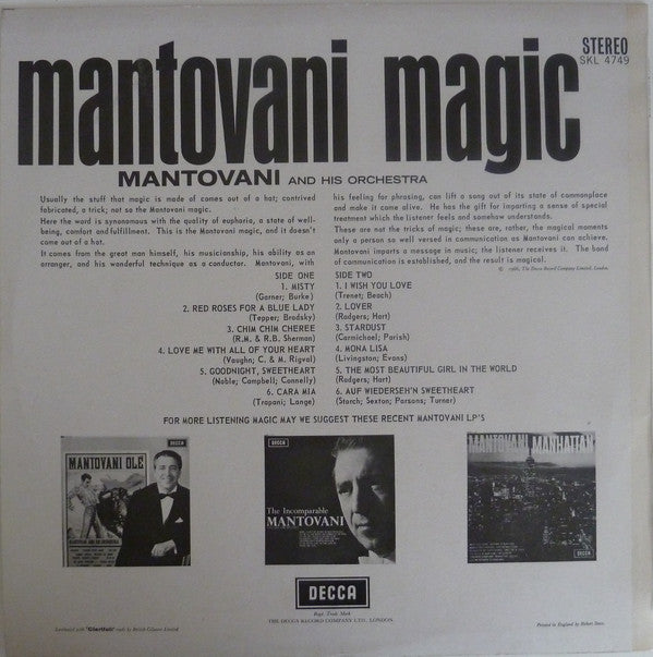 Mantovani And His Orchestra : Mantovani Magic (LP, Album)