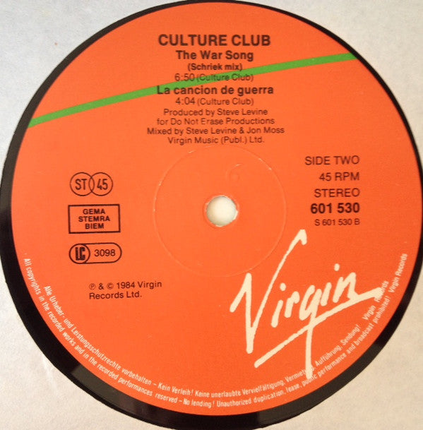 Culture Club : The War Song (Ultimate Dance Mix) (12", Maxi)