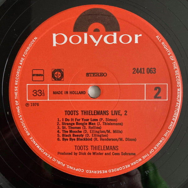 Toots Thielemans : Live 2 (LP, Album)