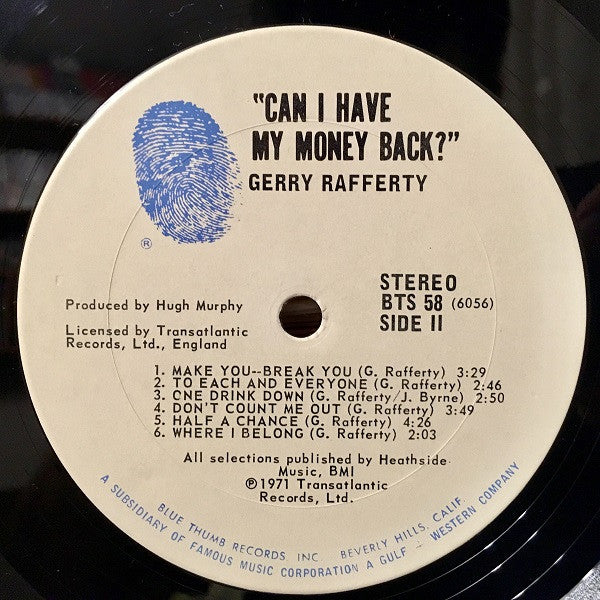 Gerry Rafferty : Can I Have My Money Back? (LP, Album)