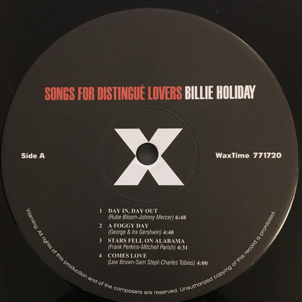 Billie Holiday : Songs For Distingué Lovers (LP, Album, RE, RM, 180)