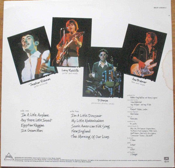 Jonathan Richman & The Modern Lovers : Live (LP, Album, RE, Whi)