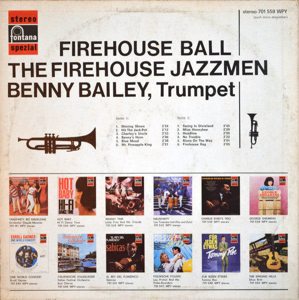 Benny Bailey : Firehouse Ball The Firehouse Jazzmen (LP)