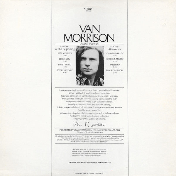 Van Morrison : Astral Weeks (LP, Album, RE)